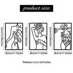 CHENGU 3 Pieces Metal Minimalist Abstract Woman Wall Art Line Drawing Wall Art Decor Single Line Female Home Hanging for Kitchen Bathroom Living Room - style: Body with Flower