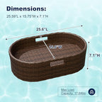Devoko Floating Pool Tray Large PE Rattan Pool Serving Bar, Luxury Pool Floating Table with Handles for Pool Party, Hot Tub & Beach (Brown) - color: Brown, size: Medium