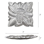 BBH Home's Handmade Silver Novelty Shaped Aluminium Tray 6.88 x 6.88 x 0.78 AMBBVK043AB2020 - color: Silver