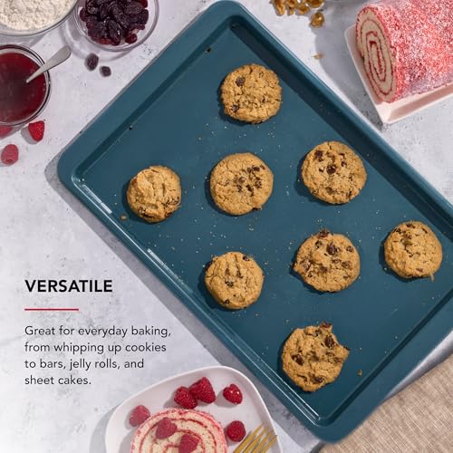 KitchenAid Nonstick Swiss Engineered Aluminized Steel Baking Sheet, Dishwasher Safe, Agave, 10x15 Inch - color: Agave, size: 10 x 15 Inch