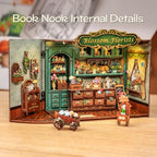 Fsolis Book Nook Kit - DIY Miniature Scene Kit for Adults 3D Wood Puzzles Tiny House Mini Craft Bookshelf Decor Gifts for Women Teenagers Book Lovers (Blossom Florists) - style: Blossom Florists