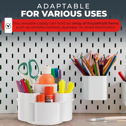 Masirs Small 360 Rotating Makeup Organizer - Mini Yet Spacious Cosmetic Storage Solution with Multiple Compartments - The Perfect Spinning Make-Up Caddy for Vanity or Bathroom Counter (Round - White) - color: Round White
