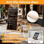 Acrylic Sign Holder 8.5 x 11 with Wood Base 3 Pack, Anti-Slip Silicone Bottom Menu Stand for Table, Clear Double Sided T-Shape & Slanted L-Shape Flyer Display for Office, Restaurant, Wedding - color: 3pk