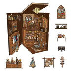 Book Nook Kit - DIY Miniature Dolls House Kit with Furniture and LED Light, 3D Puzzle Wooden Art Bookends, Model Kits for Adults and Teens (Royal Tailor Shop)