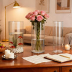 3 Pack Acrylic Cylinder Vases, Non-breakable Vase for Centerpieces, 10 inch Tall Clear Flower Vase Bulk Floating Candle Holder for Wedding Table Home Decor and Party - size: 3 Pack(4''W x 10''H & 5''W x 10''H & 6''W x 10''H)