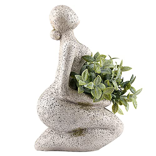 Large Planters for Outdoor Indoor Plants Head Face Planter Pot Unique Succulent Planters Flower Vase with Drainage Hole New Life - color: Woman