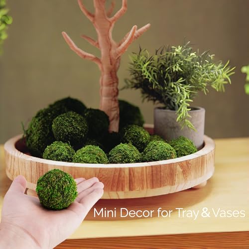 BYHER Natural Green Moss Decorative Ball,Handmade (2"-Set of 12) - size: Small-2"-Set of 12