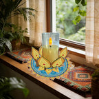 DIY Diamond Art Painting Candlestick Holders 5.71in Mandala Flower Shape Desk Candle Tray Tabletop Ornaments for Wedding Ramadan Party Home Table Centerpiece-Mandala09 - color: Mandala09
