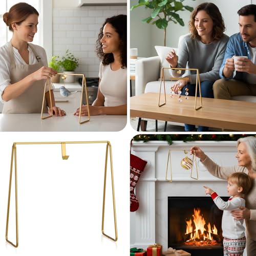 Gallery Art Stand for Round Top Black Metal Display Stand 9 Inch Mini Gallery Art and Charm Decoration for Holiday Party Decor Supply Gift (Gold) - color: Gold