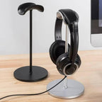 BoxWave Universal Minimus Aluminum Headphone Stand, Sturdy Simple Light Weight Stand - Metallic Silver