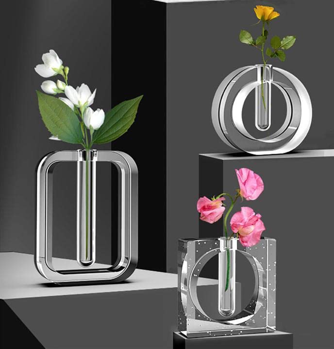 Resin Molds for Vase YIRUZWRD Silicone Mold Epoxy Resin Mold for Plant Propagation Station Resin Casting Vase Mold with 9 Test Tubes for Hydroponic Plants Flowers - color: 3 vase mold 9 tubes