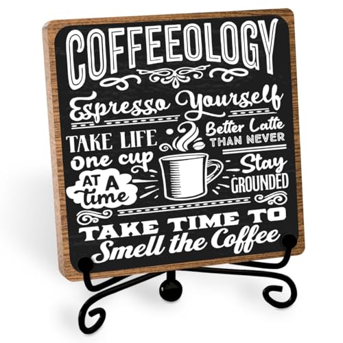 Funny Coffee Bar Accessories - Table Decorations & Desk Shelf Cubicles for Coffee Bar Decoration - style: coffee sign 06