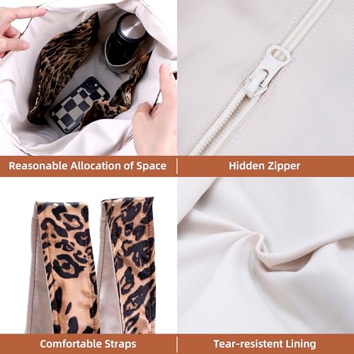 DGAZ Designer Shoulder Bags for Women, Luxury Tote Bag with Zipper, Large Shoulder Hobo Bags - color: Leopard B