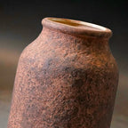 Terracotta Pottery Vase, 9 Inch Ceramic Decorative Flower Vases for Home Decor, Farmhouse Rustic Vase for Centerpieces, Living Room Entryway Table Mantle Decor, Brown