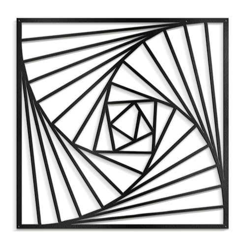 SIGNLEADER Metal Wall Decor Spiral Lines Minimalist Modern Luxury Wall Sculpture Hangings 3D Statue Home Decoration for Living Room, Bedroom, Bathroom, Kitchen, Fireplace, Office - 18" Black - color: Gry32-2405-m32, size: 18" Black