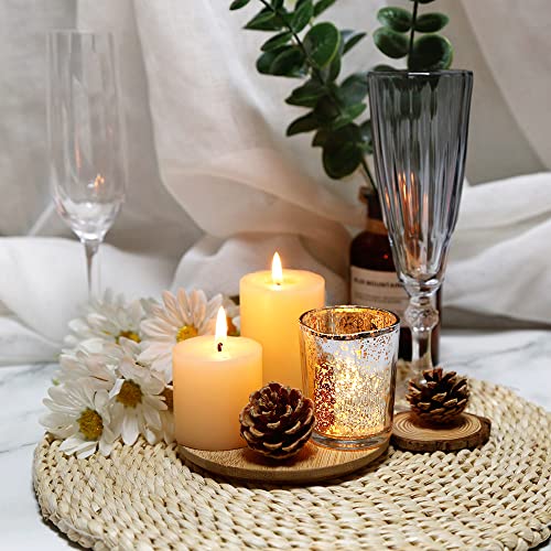 Gold Mercury Glass Tea Light Holders Set of 36 - Elegant Votive Candle Holders for Weddings, Showers and Home Decor - Perfect for Table Centerpieces and Parties (Glass, Gold) - color: Gold