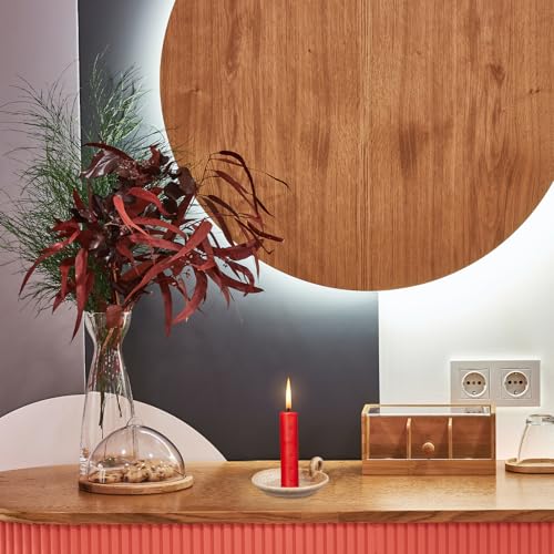 FOMIYES Ceramic Candle Plate Holder, Light Brown Decorative Candle Stand, Round Aroma Tray for Home Decor, Pillar s, Handcrafted Display Plate