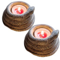Coiled Snake Candlestick Candle Holder, Resin Tealight Candleholder, Serpent Sculpture, Ornament Garden Home Decorations(2Pcs)