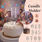 Reusable Stainless Steel Number Candle Holder Set for Birthday Cakes