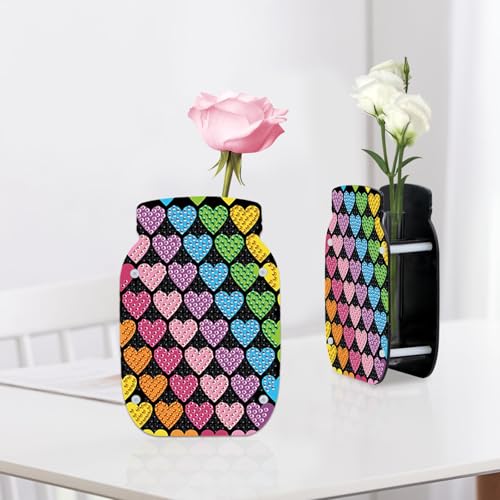 Tontut Diamond Painting vase Love DIY Flash Diamond Three-Dimensional Decorative vase Handmade Creative Crafts Suitable for Living Room Desktop Ornaments Home Decoration Creative Gifts - color: Love