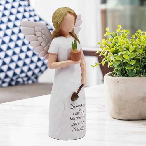 Gardening Gifts for Women, Gift for Gardeners Woman, Garden Gifts Women, Unique Gardening Gift, Garden Angel, Sculpted Hand-Painted Angel Figurine - style: Gardening love angel