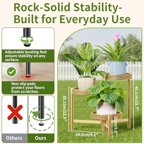 Metal Plant Stand Indoor Outdoor, 3 Tier Corner Plant Shelf for Multiple Plants, Gold Tiered Plant Stand, Heavy Duty Flower Holder, Folding Tall Rack for Garden Patio Balcony - GoldWave - color: GoldWave, size: 3-Tiers