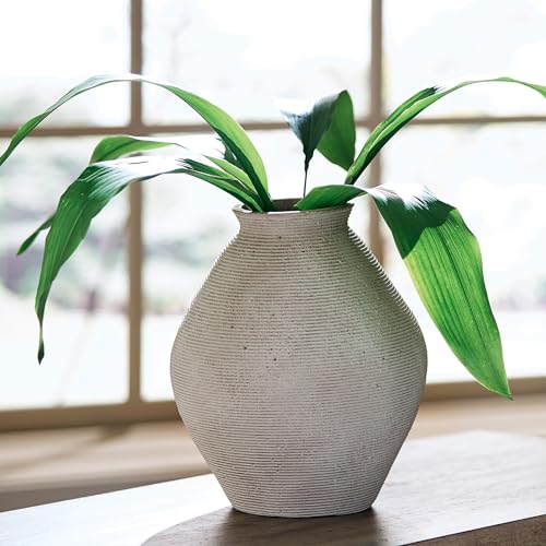 Signature Design by Ashley Hannela 12" Modern Distressed Polyresin Vase, Antique Tan - color: Tan, size: 12 Inch