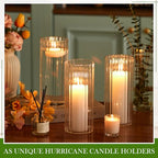 6 Pcs 8 Inch Tall Glass Ribbed Cylinder Vases Clear Floating Candle Flower Vase in Bulk, Hurricane Candle Holder for Wedding Housewarming Gift Table Centerpieces - color: Clear, size: 8 Inch