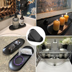 8 Pack 7 Inch Oval Stainless Steel Decorative Tray, Stainless Steel Tea Fruit Tray, 7 inch Black Oval Trays for Bathroom Vanity, Jewelry, Perfume & Key Organizer (Black) - size: 8 Pack 7 Inch