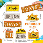 Lineshading 4 Pcs Summer Table Decoration Wooden Sun Beach Tiered Tray Decor Summer Centerpiece Rustic Wood Made for Sunny Day Block Sign Gifts Beach Decorations for Home Kitchen Office Coffee Bar - style: Sun