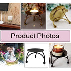 2 Pack Scented Candle Holder Aromatherapy Jar Candle Candle Iron Plate Stand for Home Scented Wick Candle Flickering Flameless Candle Battery Operated Outdoor LED Candles