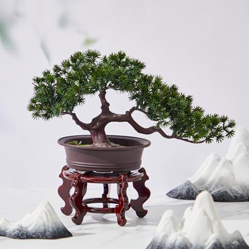 Geetery 2 Pcs 4 to 12 in Wooden Plant Stands Indoor Chinese Oriental Plant Stand for Vase Fishbowl Flower Pot Lamp Redwood Base Vintage Display Rack Decor(4 Inch) - size: 4 Inch