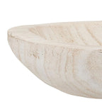 Bloomingville Hand-Carved Paulownia Wood Bowl with Whitewashed Finish - color: White