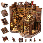 Dreamy Book Hall Book Nook Kit – DIY Miniature Dollhouse 3D Wooden Puzzle, Multi-Layer Vintage Library with LED Warm Light, Premium Imported Wood Bookends, Creative Gift for Adults & Teens - style: Dreamy Book Hall