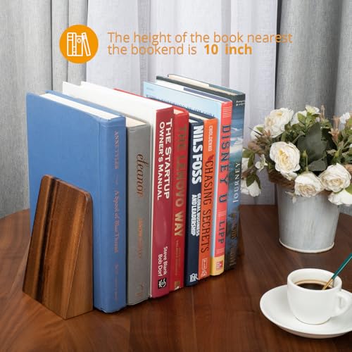 DRELIFAM Walnut Book Ends Heavy Duty Handmade Bookends for Shelves Book Ends Decorative to Hold Heavy Books (Walnut Wood Small) - color: Small Walnut Wood