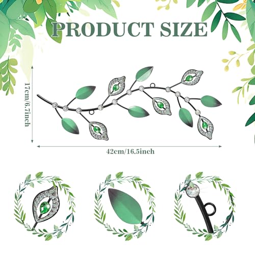 Cityelf 3 Set Crystal Leaf Wall Art Sculpture Iron Tree Leaves Branch Hanging Wall Décor Jeweled Bling Home Deor Acrylic Diamond Accent … - color: green leaves set 3
