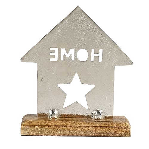 PURESTORY Metal Decorative Showpiece for Home Decor Accents | Shelf Decor |Bookshelf Décor | Fireplace Decor or Desk Décor.Table Decorations for Dining Room Living Room - Home - Silver - color: Silver