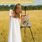 RRFTOK Art Easel Stand for Painting and Sign - Aluminum Metal Artist Tripod Adjustable Easels for Display Height from 21 to 61Inches - Canvas Stand with Paintbrush Tray for Artists Adult Holder - style: 61B 1-Pack
