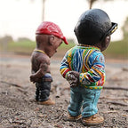 Resin Sculpture, Handmade Biggie + Tupac Ornament, Commemorative Resin Figurine (Red) - color: Biggie + (Red)