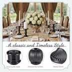 Mumufy 20 Pcs Glass Crystal Taper Candle Holders Clear Glass Candlestick Holder Fit 0.8 Inch Candles Crystal Decorative Candle Stand Centerpiece Table Wedding Dining Party (Black) - color: Black