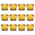 Sziqiqi 12 Pcs Lotus Ghee Lamp Holder Butterlamp Tea Light Holder Tibetan Copper Oil Lamp Altar Supplies, Gold - size: Pack of 12