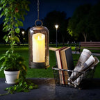 12" High Versatile Modern Metal Hurricane Lantern with Handmade Sturdy Glass Dome in Rustic Brown for Pillar Candle & Plants, Industrial, Farmhouse, Shabby Chic (Brown, 5"x12") - color: Brown, size: 5"x12"