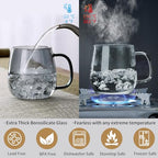 Glass Tea Cup with Infuser and Lid, 17.6oz/520ml Large Borosilicate Teacup, Clear Mug for Loose Leaf Tea, Blooming Tea, Tea Bags - Perfect Christmas or Birthday Gift for Men. - size: 17.6OZ