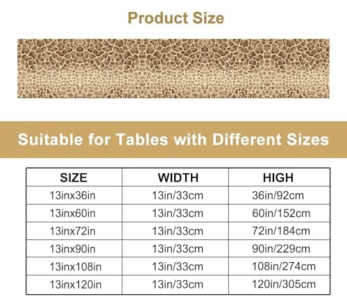Retro Snake Pattern Table Runner African Natural Grassland Scenery Tablerunner for Kitchen Cafe Dining End Table Sofa Holiday Wedding Home Decor 13x36in - color: Fur-11, size: 13x36in