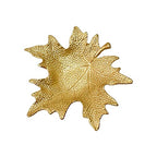 Metal Jewelry Dish, Small Leaf Shaped Ring Holder Jewelry Organizer, Trinket Dish Vanity Tray for Dresser Christmas Birthday Wedding Gifts - color: Maple-Gold