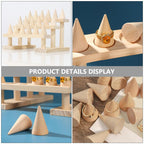 ABOOFAN Wooden Ring Display Stand Cone Shape Organizer for Jewelry Store and Home Use 8.46X5.90X5.70In Space Saving Ring Holder Rack