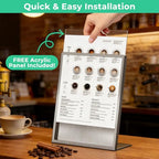 8.5"x11" + 11"x17" Metal Tabletop Sign Holder with Stainless Steel Frame Menu Board Poster Display Stand for Office Store Restaurant Hotels - size: 8.5"x11"+11"x17"