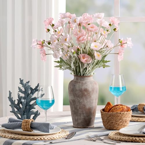 Ceramic Rustic Vase, Large Flower Vase Tall Farmhouse Decorative Vase Floral Pottery Vases for Home Decor Table Living Room Entryway Mantel Bedroom Bathroom Kitchen - 11 Inch Rustic - color: 11"h - Rustic