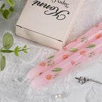 Taper Candles,10 inch 2pc Pink Tapered Candles with Tulip Printed, Unscented and Smokeless Long Burning Candles,Tall Candlesticks with Cotton Wicks,Ideal for Weddings, Home Décor - style: Tulip