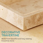 Navaris Travertine Decorative Tray - Durable Bathroom Organiser - Trays for Perfume, Jewellery, Vanity & Coffee Table Decor - 30 x 20cm Rectangle Tray, Beige - size: 11.8" x 7.9" x 1.2"
